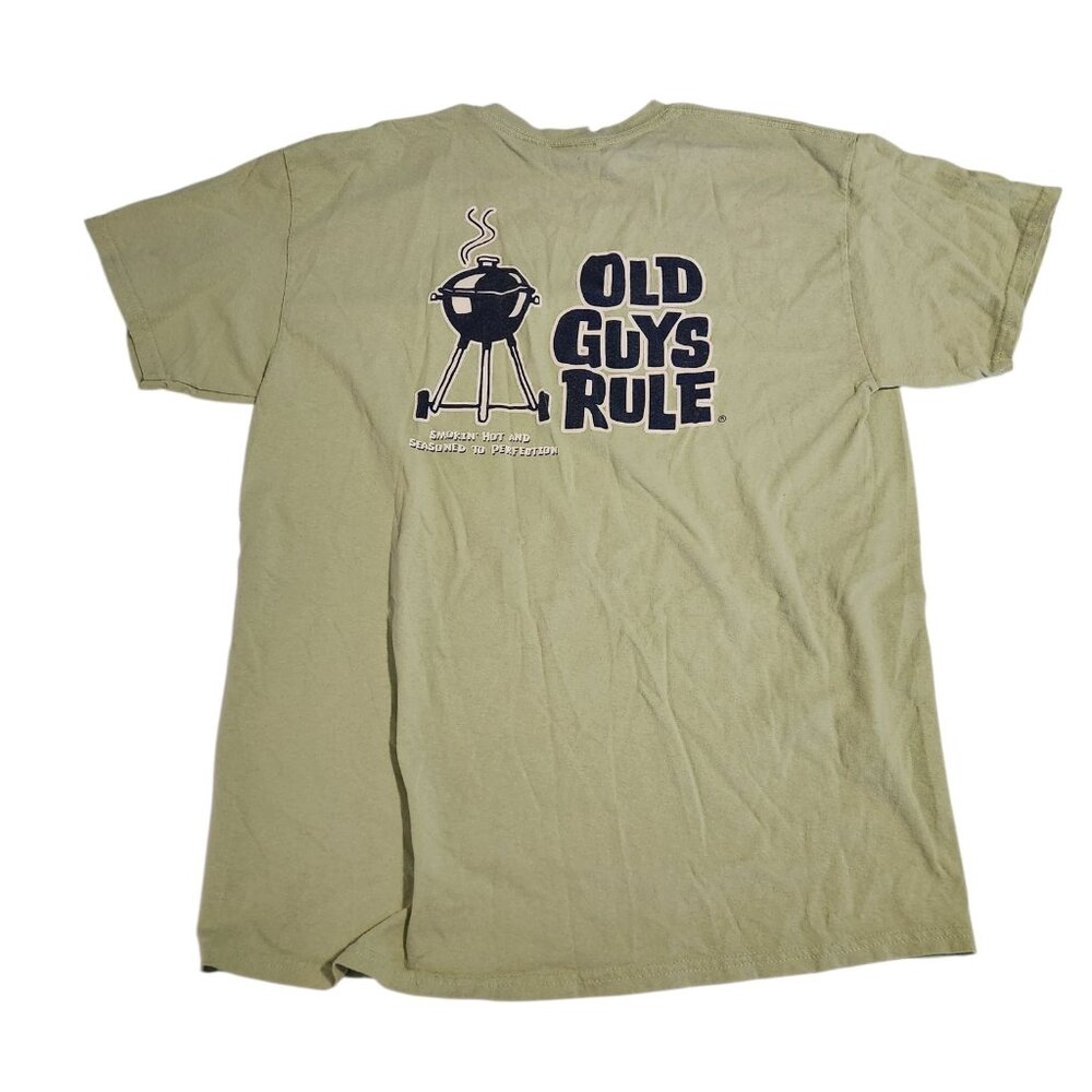 Old Guys Rule T-Shirt "Smokin Hot And Seasoned To‎ Perfection" Yellow Mens Large